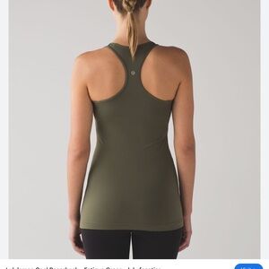 Lululemon Cool Racerback tank in fatigue green, XS